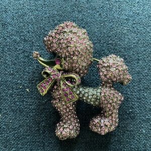 Heidi Daus "STANDARD
SPARKLE" swarovski crystals poodle DOG 
BROOCH